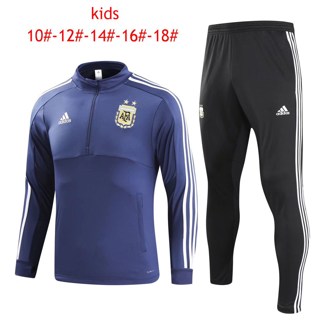 Kids Argentina FIFA World Cup 2018 Training Suit Zipper Blue